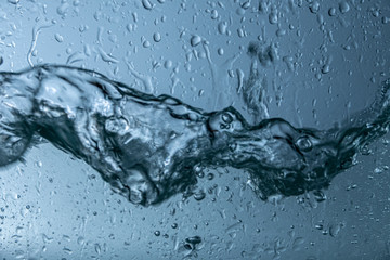 water splash with reflection, isolated on white background.