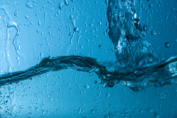 water splash with reflection, isolated on white background.