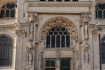 Church of St Eustache (Eglise Saint-Eustache) situated at Les Halles. Present building was built between 1532 and 1632. UNESCO World Heritage Site. Paris, France.
