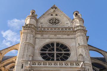 Fototapeta premium Church of St Eustache (Eglise Saint-Eustache) situated at Les Halles. Present building was built between 1532 and 1632. UNESCO World Heritage Site. Paris, France.