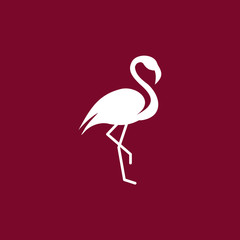 Flamingo bird icon logo design template