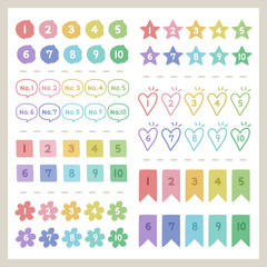 数字 アイコン 手書き  / vector eps