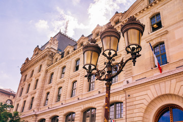 Obraz premium The front entrance of the Palais de Justice and Sainte-Chapelle chapel in Paris, France
