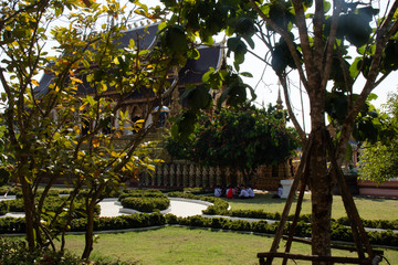 A beautiful view of buddhist temple Wat Saeng Kaew at Chiang Rai, Thailand.