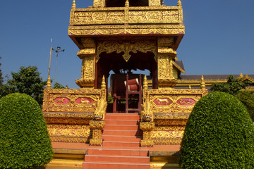 A beautiful view of buddhist temple Wat Saeng Kaew at Chiang Rai, Thailand.