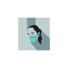 Illustration design of women wearing protection mask for healthy care,with background.