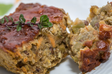 Lentil Loaf rustic veggie meal made of staple pantry items 