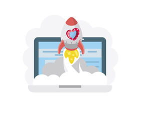 Start Up. Flat design modern vector illustration concept of new business project start-up.