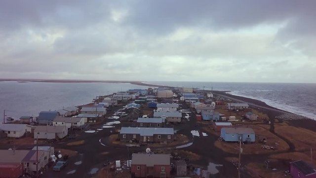 Aerial shot of Kivalina, Alaska. Rise Up.
