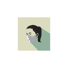 Illustration design of women wearing protection mask for healthy care .