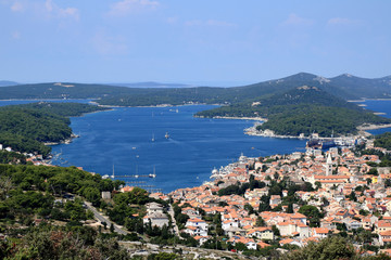 wide view over Mali Losinj, Croatia