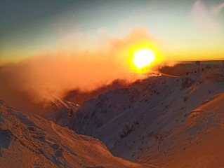 sunset in the mountains
