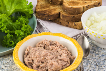 Sandwich with tuna salad.