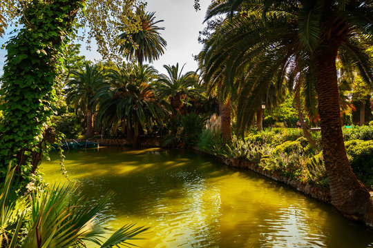 ciutadela park view in the city of barcelona