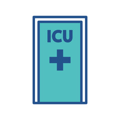 ICU room icon design, flat style trendy collection