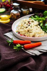 Traditional Parmentier of fish with chives