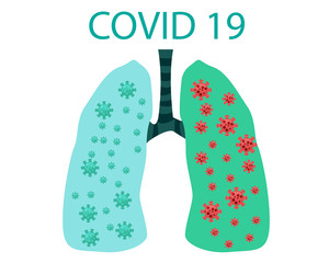 Man has working from home protect virus coronavirus concept flatdesign.