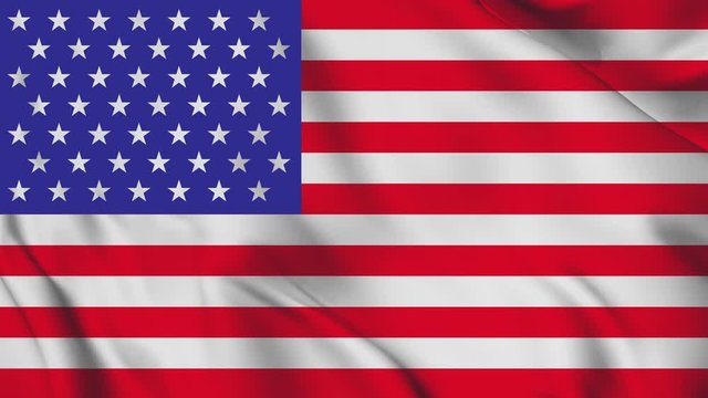 USA Flag waving animated., seamless background, 4K video