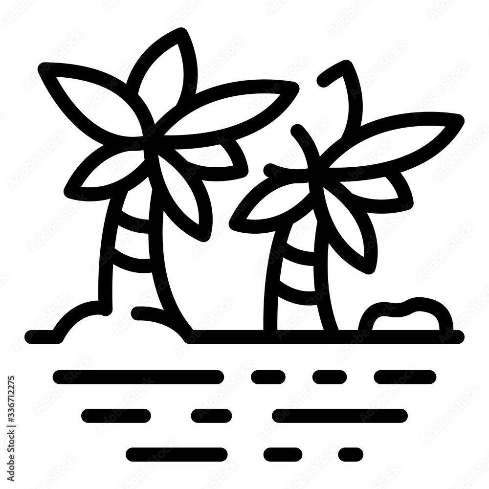 Aufkleber summer palm tree icon. outline summer palm tree vector icon for web design isolated on white backgro
