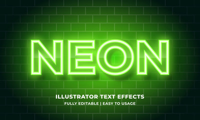 Green Neon 3d Text Effect