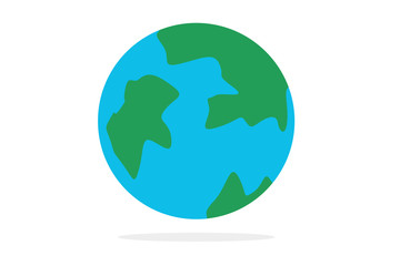 Green earth icon vector on white background 