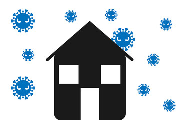 Stay home and safe from coronavirus vector icon