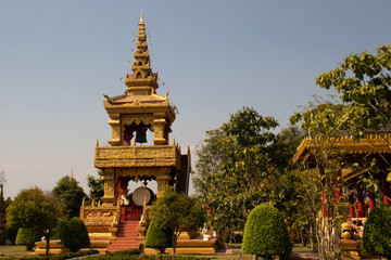 A beautiful view of buddhist temple Wat Saeng Kaew at Chiang Rai, Thailand.