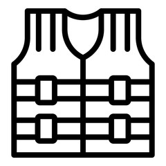 Rescue vest icon. Outline rescue vest vector icon for web design isolated on white background