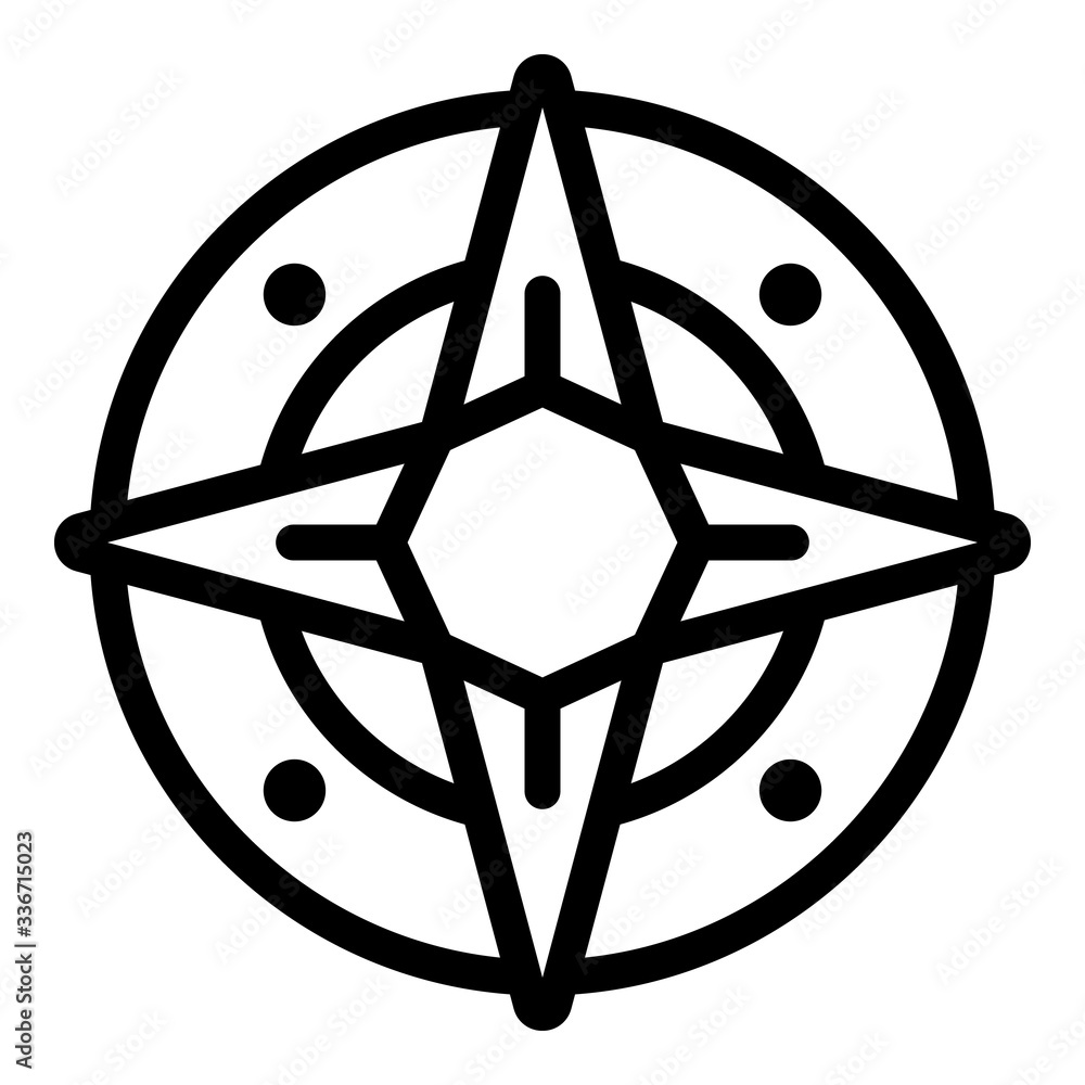 Poster nautical compass icon. outline nautical compass vector icon for web design isolated on white backgro