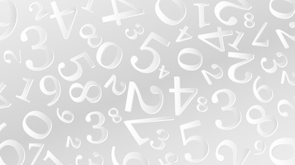 Abstract, gray, digital background consisting of different numbers