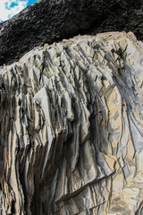 Basalt column formation in Iceland. Background