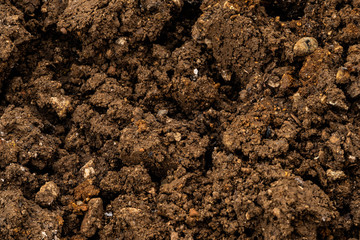 background, texture of freshly plowed earth of an Italian vegetable garden in spring
