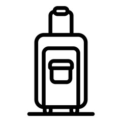 Wheel travel bag icon. Outline wheel travel bag vector icon for web design isolated on white background