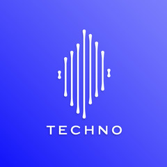 Vector design of audio wave sound. Minimalist style, flat, and simple.