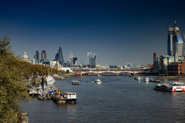 London in early spring with clear skies