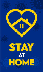 A vector illustration of Love Home to stay at home sign