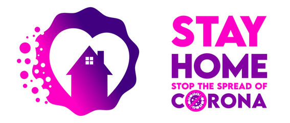 A vector Illustration of Stay at home as long as possible to stop the spread of Germs coronavirus COVID 19 