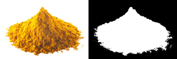 Turmerice powder ground c.longa rhizome pile, paths