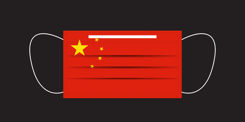 China flag printed on a mask.