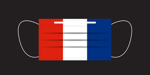 France flag printed on a mask.