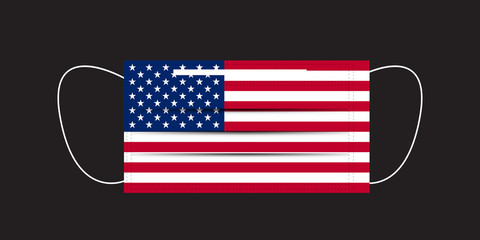 USA flag printed on a mask.