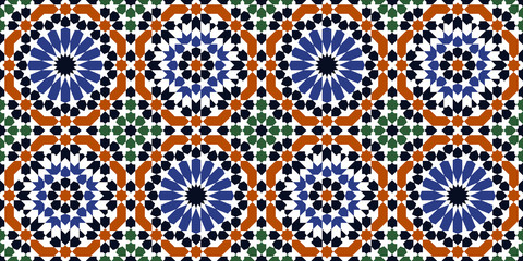 Geometric Islamic Seamless Pattern for decoration greeting card or interior. Vector Illustration.