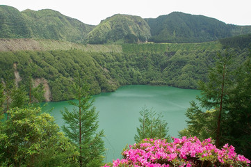 SAO MIGUEL, SETE CIDADES, AZORES, PORTUGAL, EUROPE, SPRING. Canal Das 7 Cidades Azores. Seven...