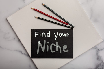 Find your Niche message graphic resource sign specializing in service or business  