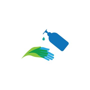 hand sanitizer logo vector