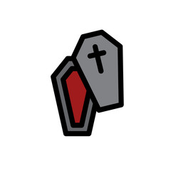 coffin line icon, vector illustration