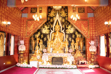 A beautiful view of buddhist temple Wat Saeng Kaew at Chiang Rai, Thailand.