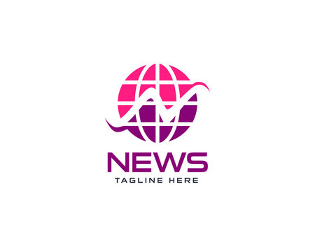 Initial letter N world news logo design template fully vector
