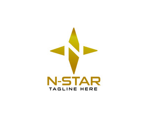 Obraz premium Initial letter N star logo design template fully vector