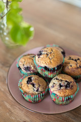 Cupcakes on a plate with herbs